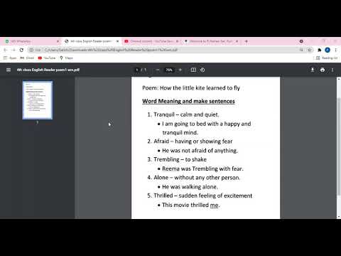 Embedded thumbnail for English Reader poem1 word meaning and make sentences