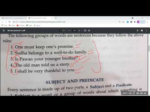 Embedded thumbnail for 6th Class English Grammar L-1 The Sentence