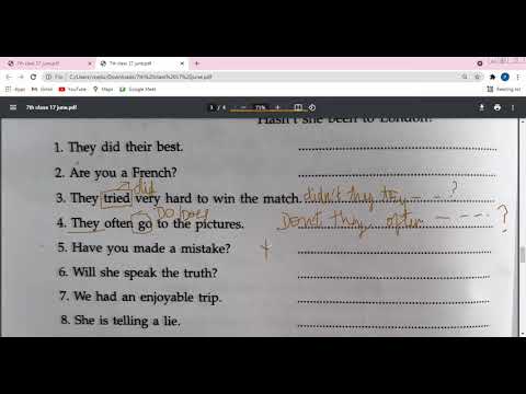 Embedded thumbnail for 7th Class English Grammar L-3 Ex-6,7,8,9,