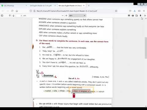 Embedded thumbnail for English Reader ch-2 book work