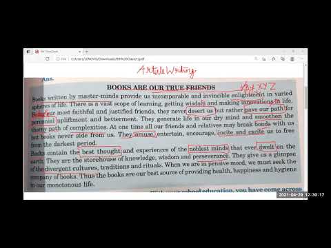 Embedded thumbnail for 8th Class English Article Writing
