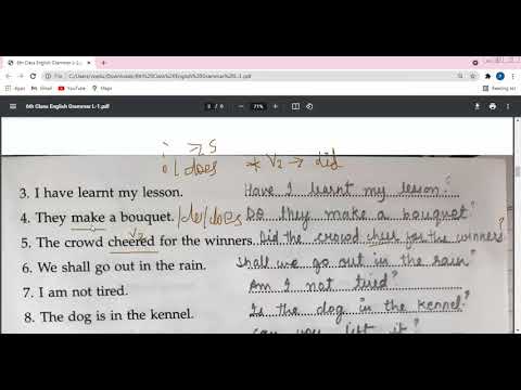 Embedded thumbnail for 6th Class English Grammar L-1 Ex-6,7