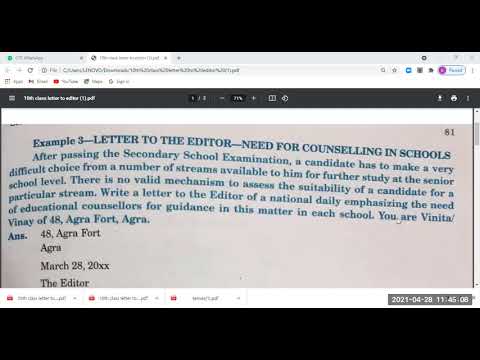 Embedded thumbnail for 10th Class English Grammar - Letter writing Part 1