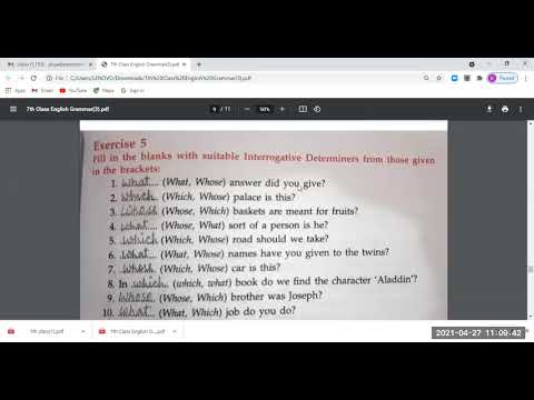 Embedded thumbnail for 7th Class English Grammar - Determiners pg 69,70