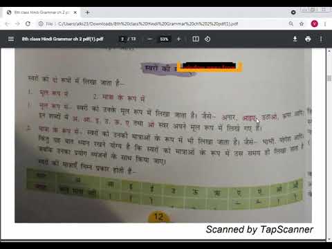 Embedded thumbnail for 8th class Hindi Grammar ch-2 read and explain part-1