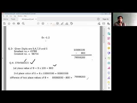 Embedded thumbnail for Class 6th Maths, Chapter 1, Ex 1 2, Question no  3,4,5,6,7 and 8