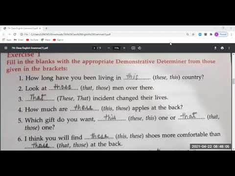 Embedded thumbnail for 7th Class English Grammar Determiners pg-63
