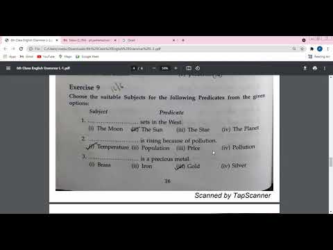 Embedded thumbnail for 6th Class English Grammar L-1 Ex-4 to 9,16/6/2021