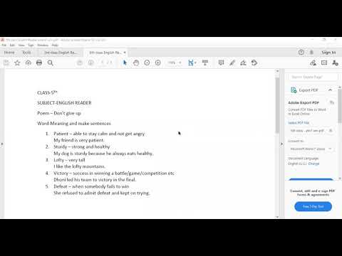 Embedded thumbnail for English Reader poem1 word meaning and make sentences